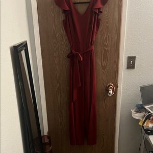 White House Black Market Burgundy Jumpsuit